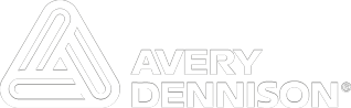 Avery Dennison logo negative white